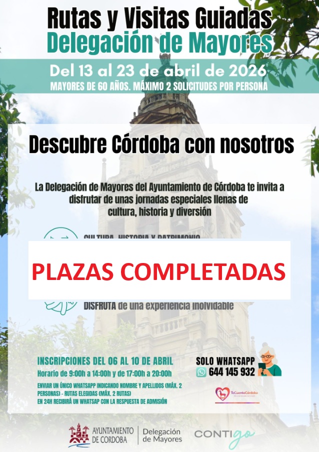 Rutas y visitas guiadas: plazas completadas