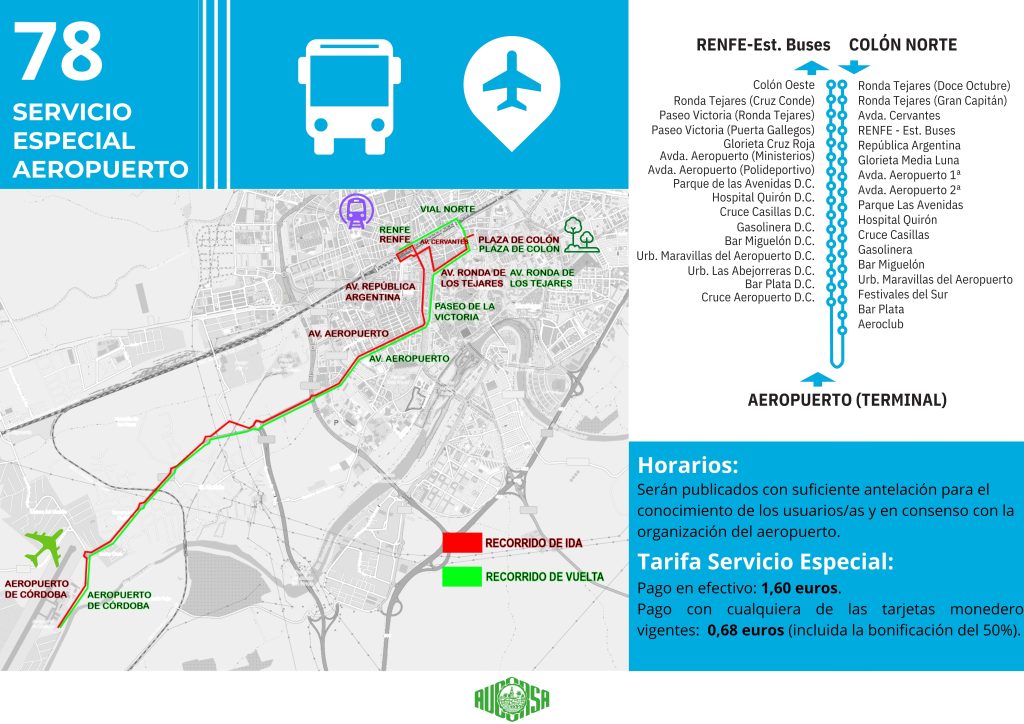 Linea 78 Servicio Especial Aeropuerto - AUCORSA