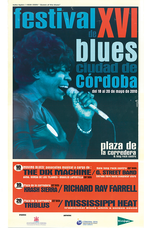 Cartel XVI festival de blues ciudad de Córdova 2010 
