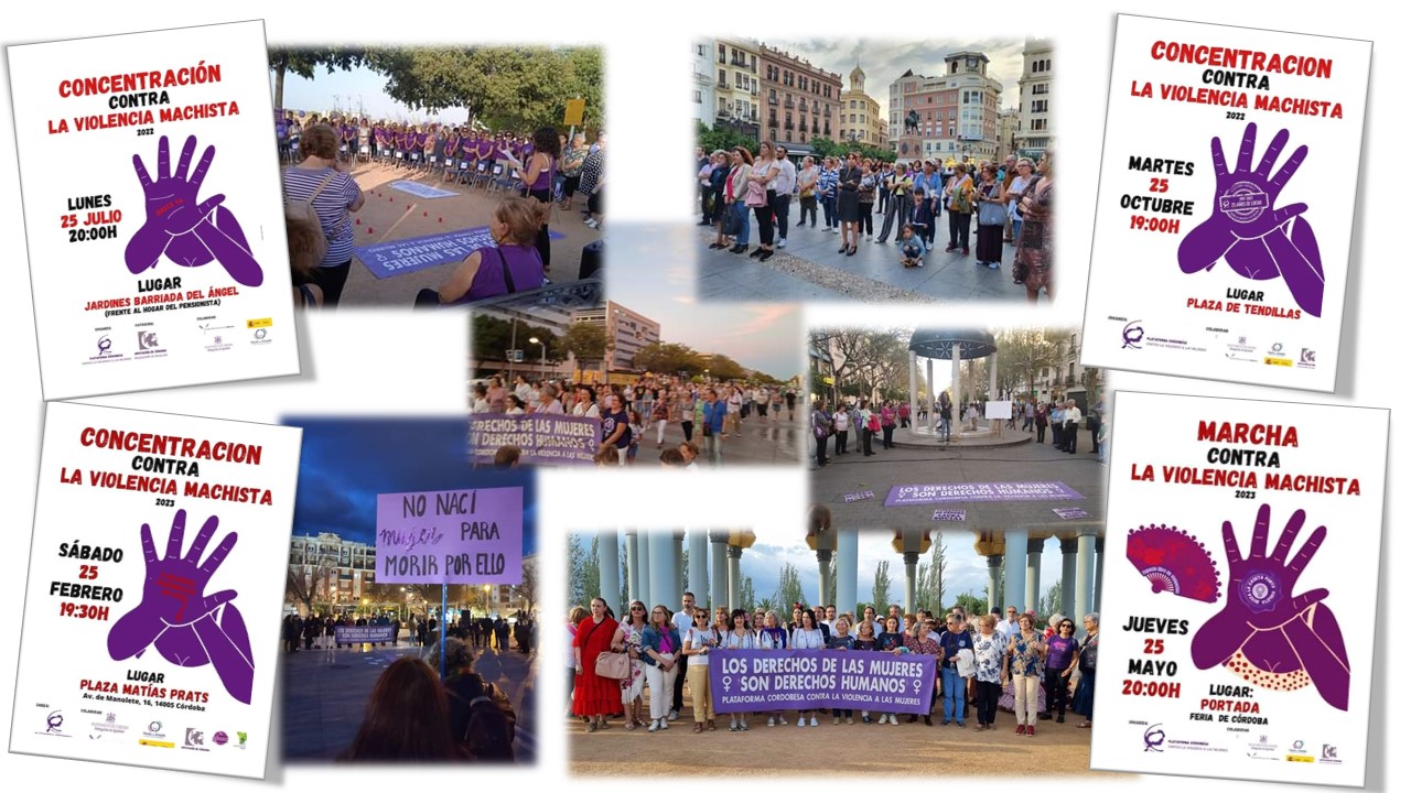 Fotografías de la concentración contra la violencia machista día 25 de cada mes de 2023