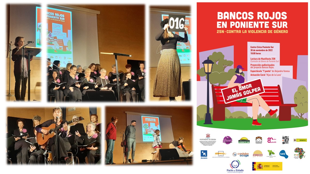 3PS25 N fotos y cartel clausura bancos rojos Poniente Sur