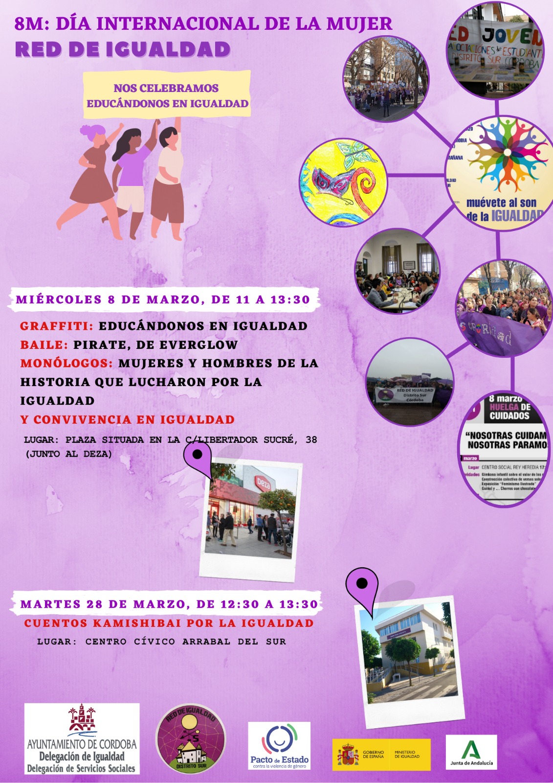 Cartel actividades 8M red de igualdad