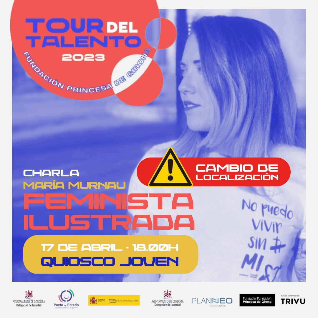 Cartel charla María Murnau feminista ilustrada
