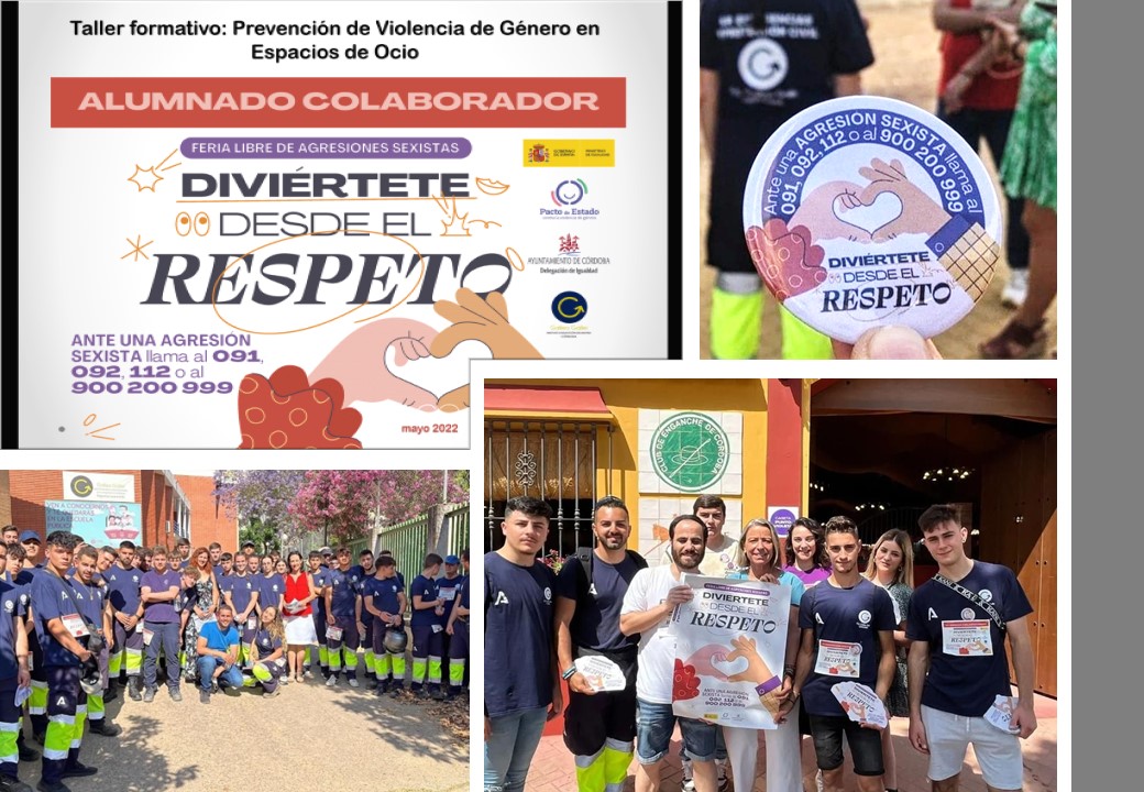 fotografías de los alumnos del IES Galileo Galilei colaboradores en la feria